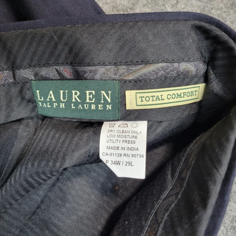 Lauren Ralph Lauren Pants Mens 34X29 Black Chino Wool Total Comfort Outdoor